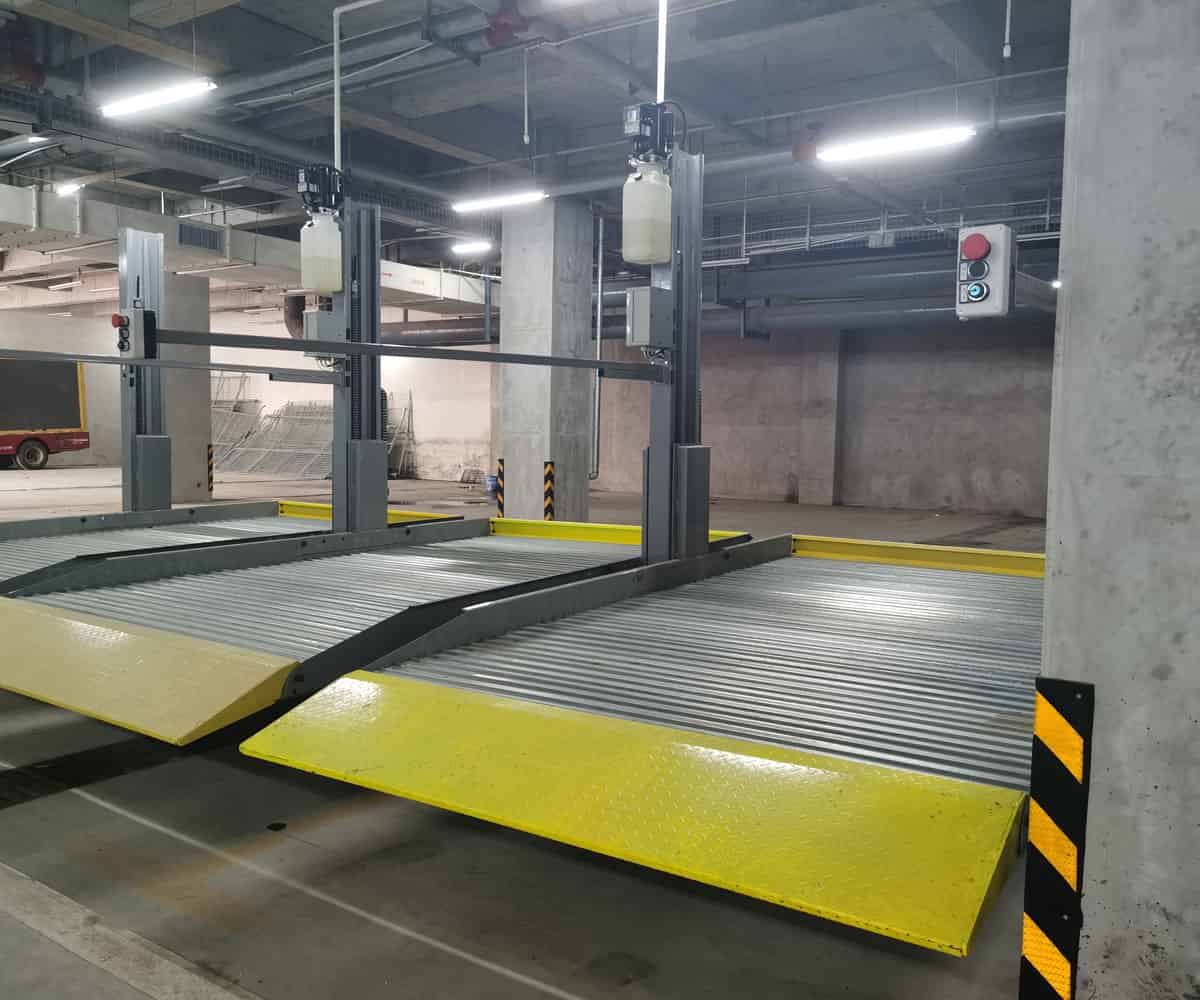 2層升降式機(jī)械式停車(chē)位安裝